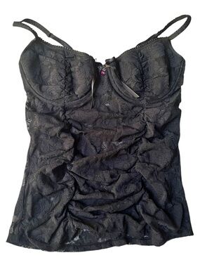 Vintage y2k early 2000s Victoria’s Secret Black Lace Bustier Camisole Top